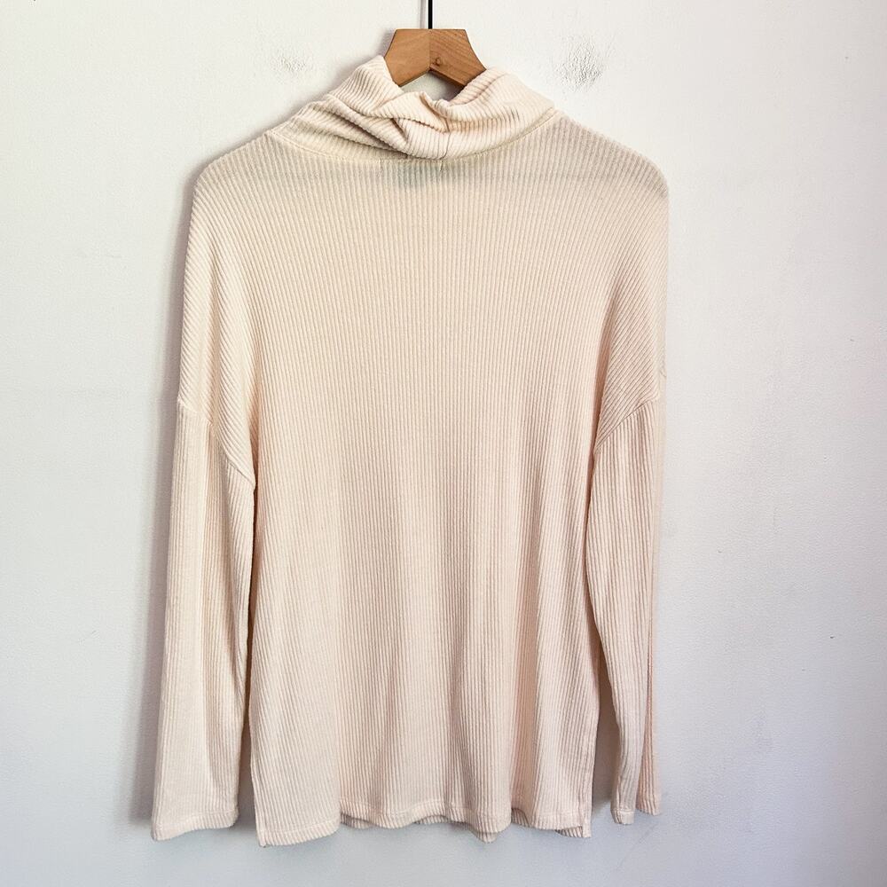 Sanctuary Ribbed Turtleneck Long Sleeve Top Cream Size S - Picture 6 of 7